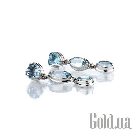 Серьги с подвесками Серебряные серьги с топазами