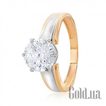 Кольцо Золотое кольцо с цирконием Swarovski Zirconia, 17.5