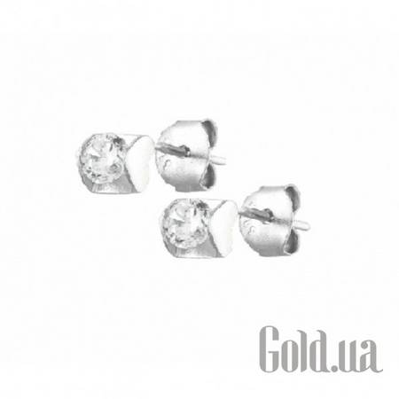 Серьги-гвоздики Серебряные серьги  с куб. циркониями