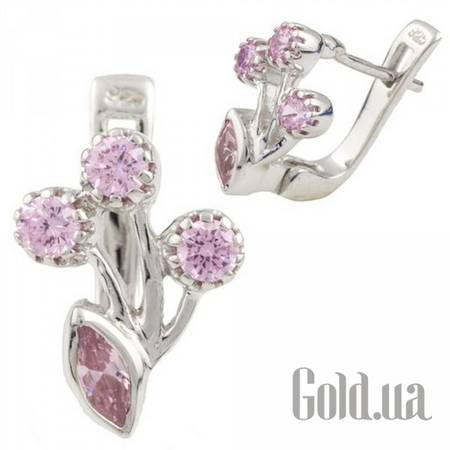 Серьги Серебряные серьги с куб. циркониями