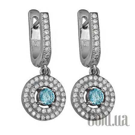 Серьги с подвесками Серебряные серьги с куб. циркониями