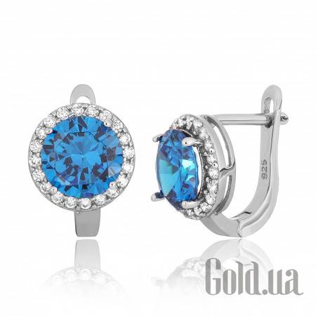 Серьги Серебряные серьги с  куб. циркониями