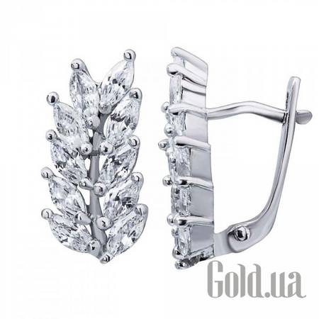 Серьги Серебряные серьги с куб. циркониями