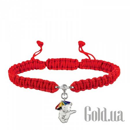 Браслет Детский браслет из нейлоновой нити с серебром, куб. цирконием и эмалью