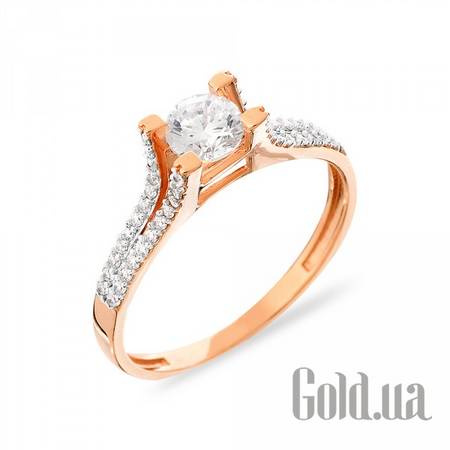 Кольцо Золотое кольцо с куб. циркониями, 18