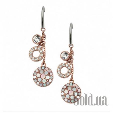 Серьги с подвесками Стальные серьги с куб. циркониями в позолоте