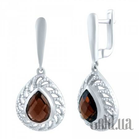 Серьги с подвесками Серебряные серьги с гранатами