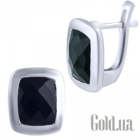 Серьги Серебряные серьги с ониксами