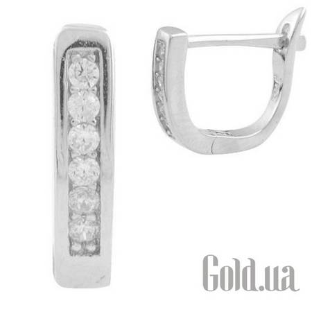 Серьги Серебряные серьги с куб. циркониями