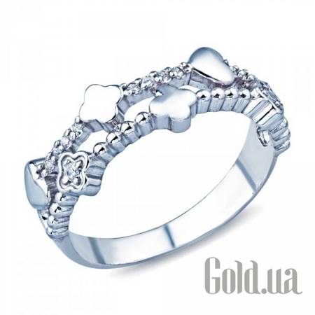 Женские кольца Женское серебряное кольцо с куб. циркониями, 16
