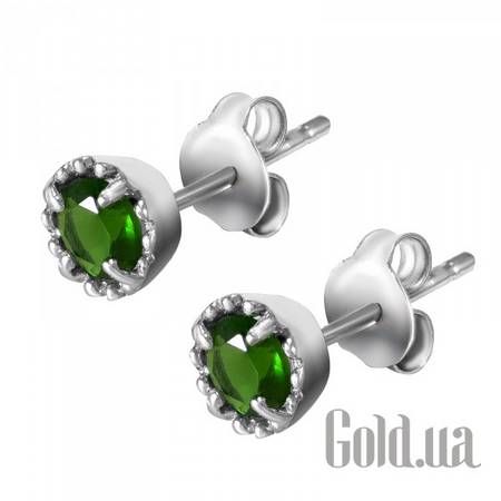 Серьги-гвоздики Серебряные серьги с куб. циркониями