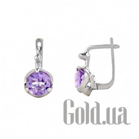 Серьги Серебряные серьги с аметистами