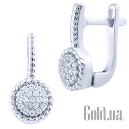 Серьги Серебряные серьги с куб. циркониями