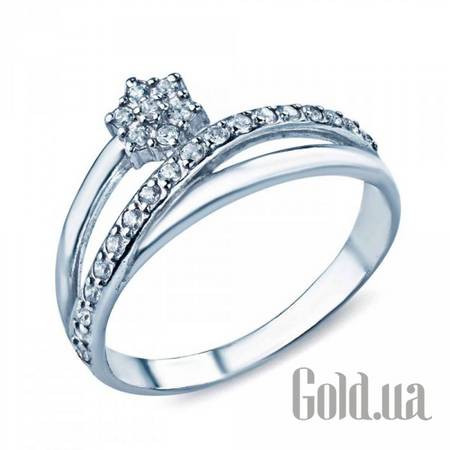 Женские кольца Женское серебряное кольцо с куб. циркониями, 16.5