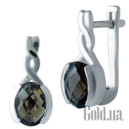 Серьги Серебряные серьги с раухтопазами