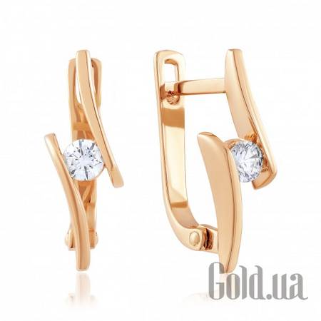 Серьги Золотые серьги с камнями Swarovski