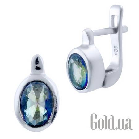Серьги Серебряные серьги с топазами