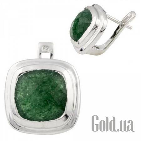 Серьги Серебряные серьги с авантюринами