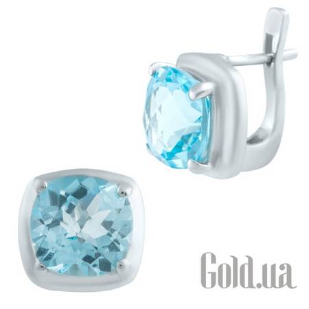 Серьги Серебряные серьги с топазами