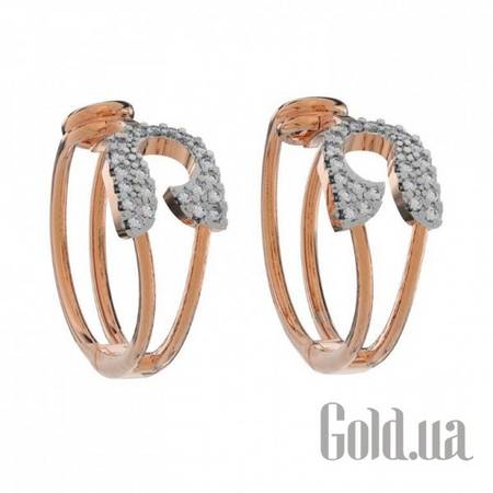 Серьги-кольца Золотые серьги с куб. циркониями