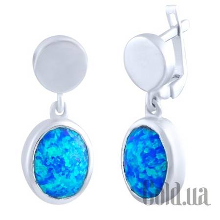 Серьги с подвесками Серебряные серьги с опалами