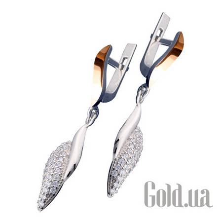 Серьги с подвесками Серебряные серьги с куб. циркониями