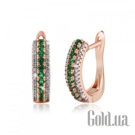 Серьги Silvex925 Серебряные серьги с куб. циркониями в позолоте