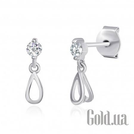 Серьги с подвесками Серебряные серьги с куб. циркониями
