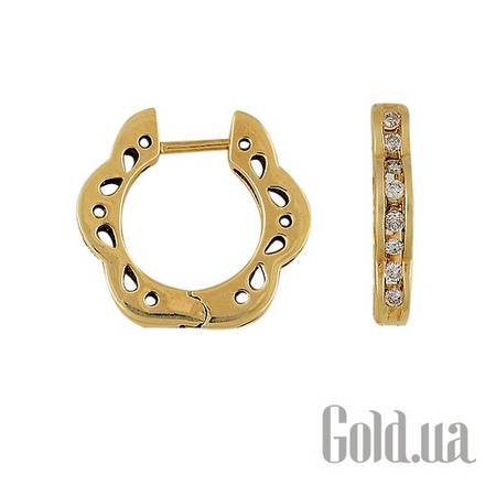 Серьги-кольца Золотые серьги с бриллиантами