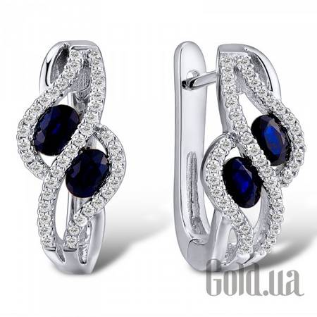 Серьги Золотые серьги с бриллиантами и сапфирами