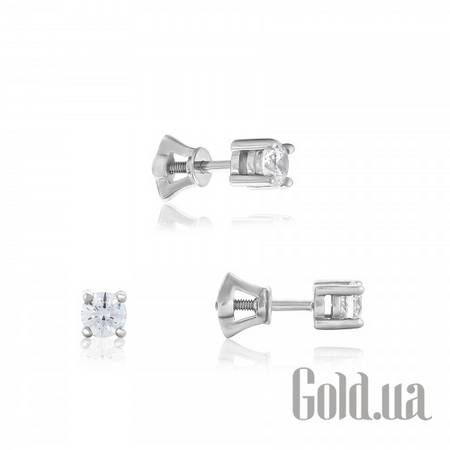 Серьги-гвоздики Золотые серьги с цирконием Swarovski Zirconia