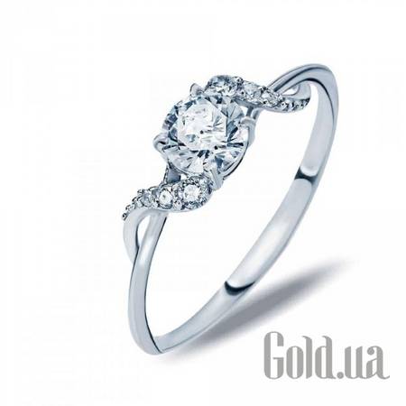 Кольцо Серебряное кольцо с куб. циркониями, 18