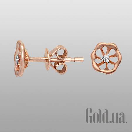 Серьги-гвоздики Золотые серьги с бриллиантами