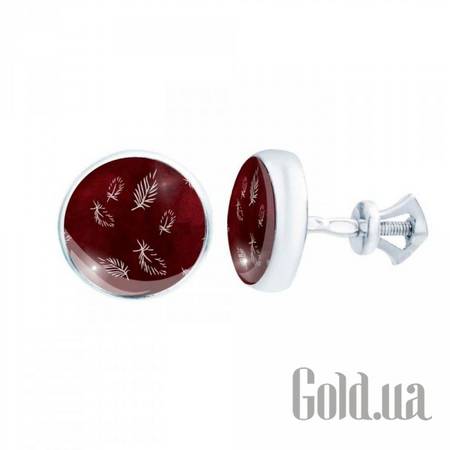Серьги-гвоздики Серебряные серьги с муранским стеклом