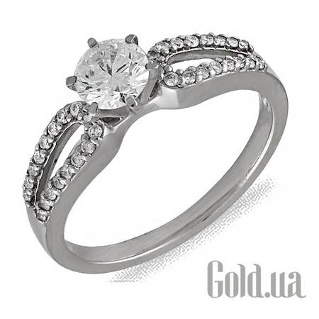 Кольцо Золотое кольцо с центральным бриллиантом 0,51 карат, 17