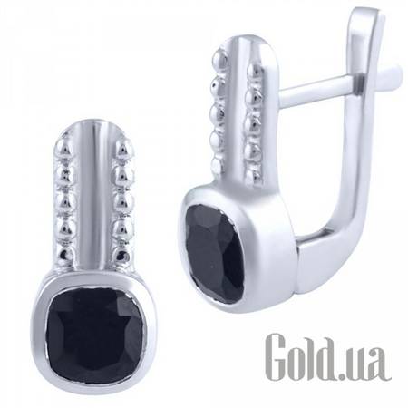 Серьги Серебряные серьги с ониксами