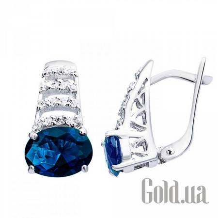 Серьги Серебряные серьги с куб. циркониями