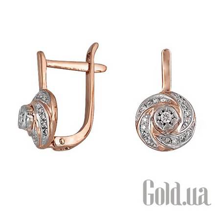 Серьги Золотые серьги с бриллиантами