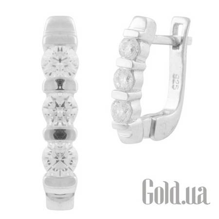 Серьги Серебряные серьги с куб. циркониями