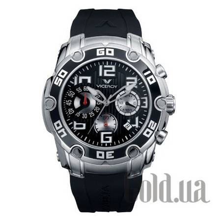 Мужские часы Black Rubber Chronograph 432137-15