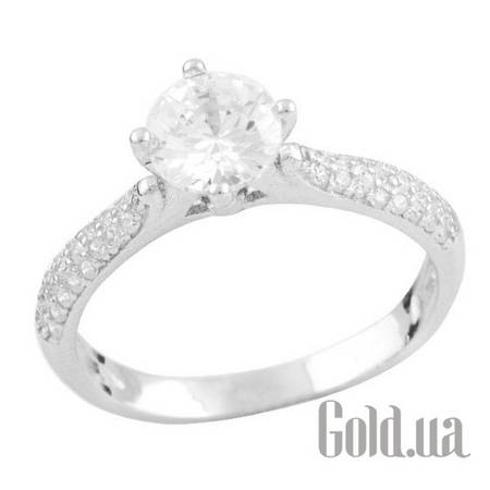 Кольцо Серебряное кольцо с куб. циркониями, 17