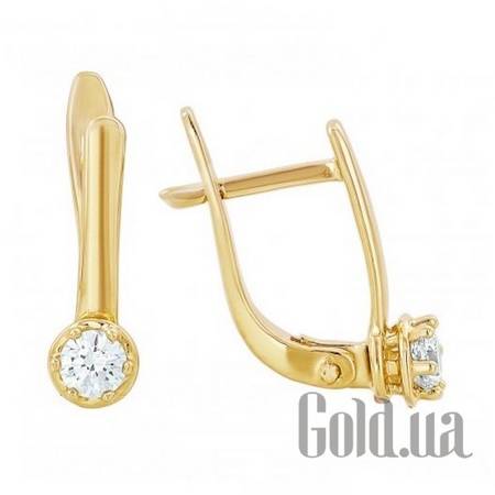 Серьги Золотые серьги с циркониями Swarovski Zirconia