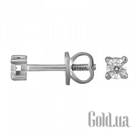 Серьги-гвоздики Золотые серьги с бриллиантами
