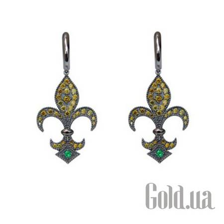 Серьги с подвесками Серебряные серьги с куб. циркониями