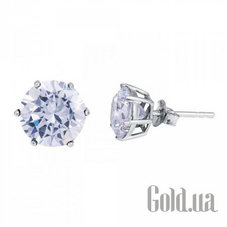 Серьги-гвоздики Серебряные серьги с куб. циркониями