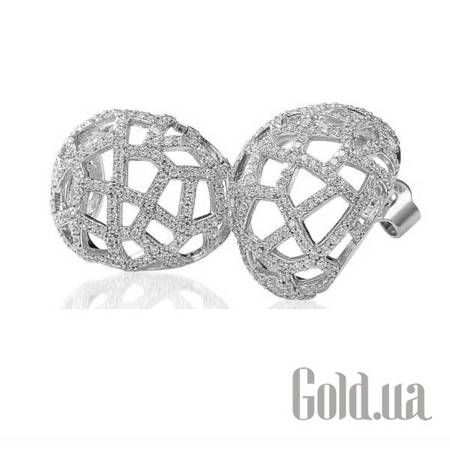 Серьги-гвоздики Серебряные серьги с куб. циркониями
