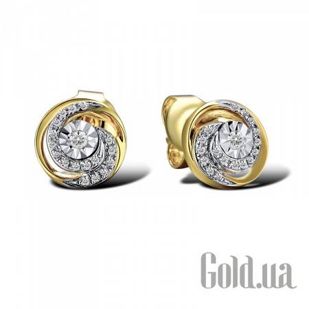 Серьги-гвоздики Золотые серьги с бриллиантами
