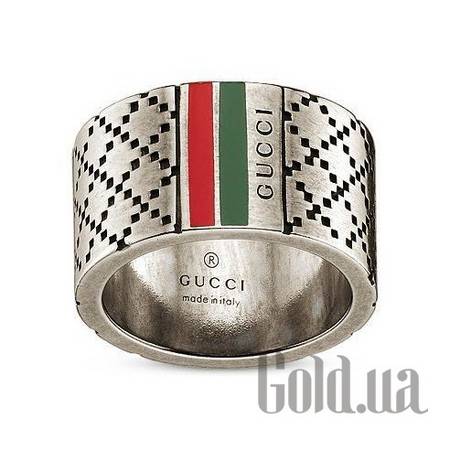 Мужские кольца Gucci Мужское серебряное кольцо с палладием и эмалью