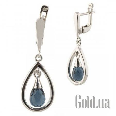 Серьги с подвесками Серебряные серьги с куб. циркониями