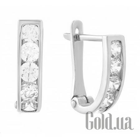 Серьги Золотые серьги с циркониями Swarovski Zirconia